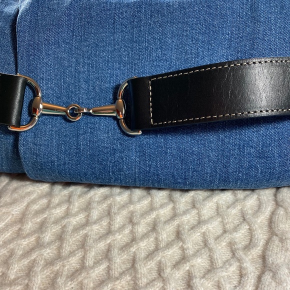 Ann Taylor Loft Black and Silver Harness Belt Up to 29.5" - Picture 2 of 8